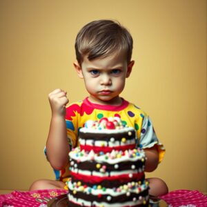 child and cake
