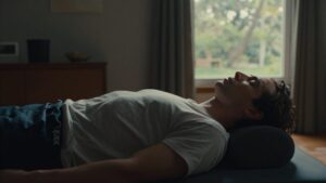 person practicing progressive muscle relaxation